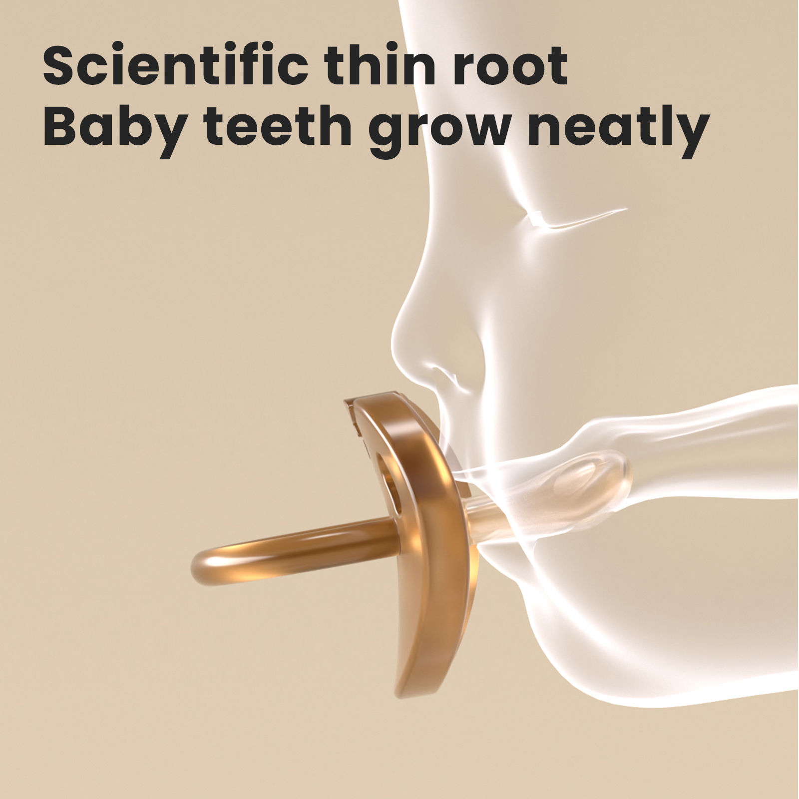 LUCINA BABY pacifier with scientific thin root - supports healthy baby teeth growth and neat alignment