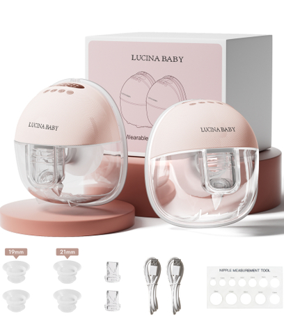 Breast Pump Hands Free, Wearable Breastfeeding Pump with 4 Modes & 9 Levels, Portable Electric Breast Pump, Strong Suction, Discreet & Smart Display, 19/21/24mm Insert/Flange, 2 Pack