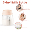 LUCINA BABY 3-in-1 silicone baby bottle - connects with breast pump, feeds baby, and stores fresh milk, all in one