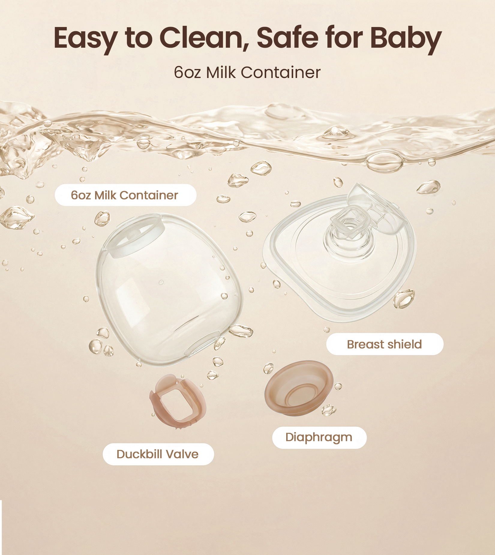 NCVI Wearable Hands Free Electric Breast Pump, 21/24mm Flanges, Portable