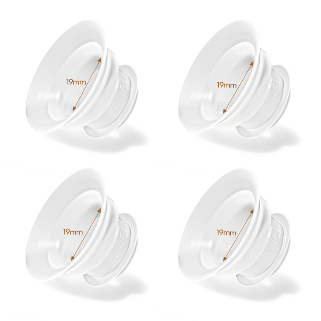 Flange Inserts 4PCS 19mm for 24mm Flanges of Most Pumps, BPA Free Silicone Flange Inserts, Breastfeeding Pump Accessories