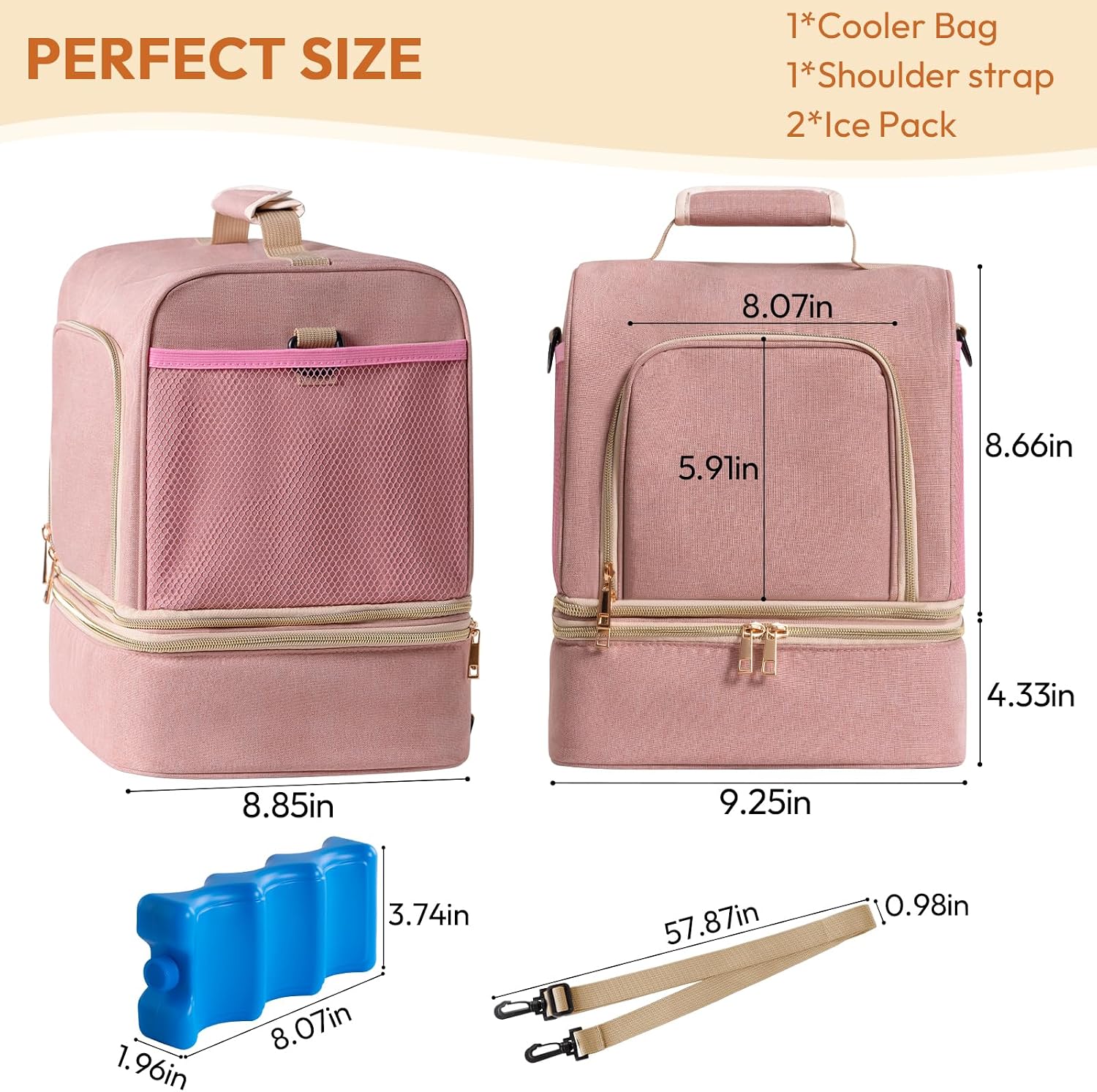 NCVI Breast Pump Backpack, Double Layer Removable, for Spectra/Medela
