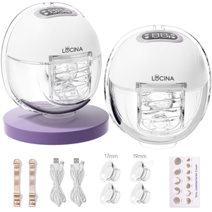 Breast Pump Hands Free, Wearable Breastfeeding Pump with 4 Modes & 9 Levels, Portable Electric Breast Pump, Strong Suction, Discreet & Smart Display, 19/21/24mm Insert/Flange, 2 Pack