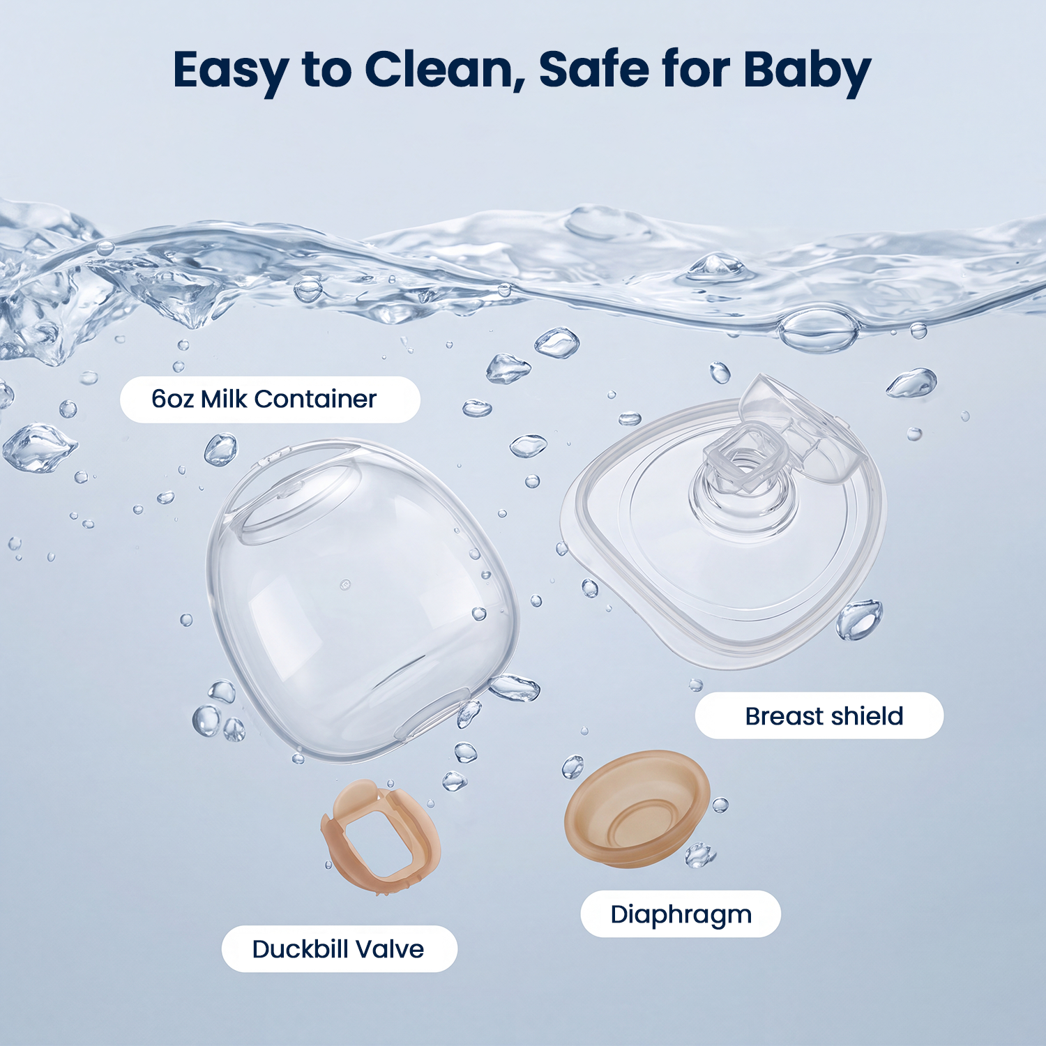 NCVI Wearable Neck Breast Pump App Control, Hands Free 6oz Collection Cups