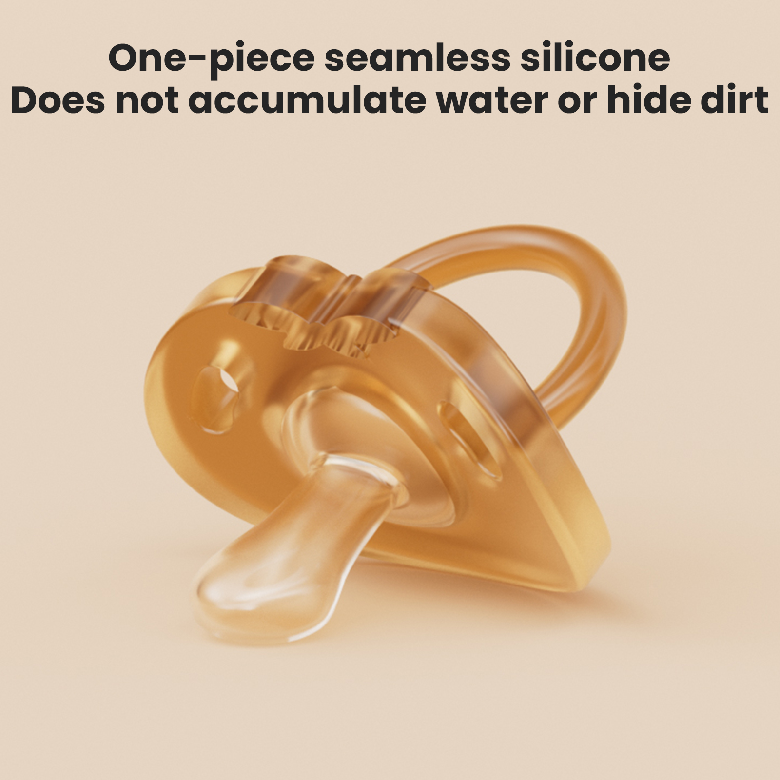 LUCINA BABY one-piece seamless silicone pacifier - no water accumulation, no hidden dirt, easy to clean and hygienic